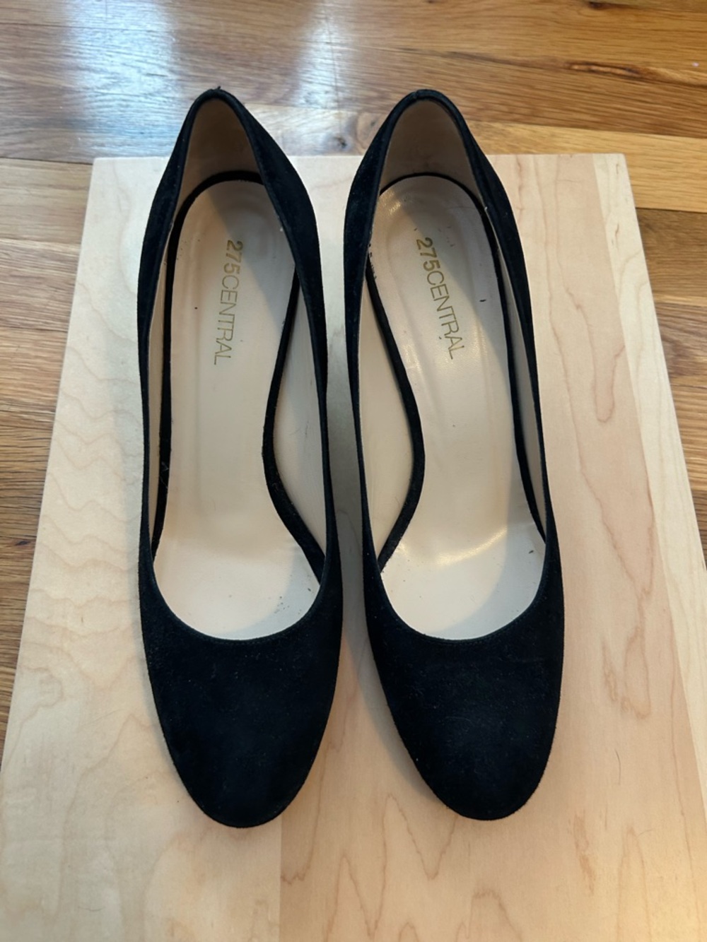 Fabio Rusconi Black Italian Suede Round-Toe Heels